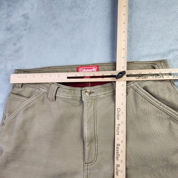 Coleman Fleece Lined Carpenter Pants Men 36 x 30 Tan Utility Stretch Canvas Work - Picture 9 of 11